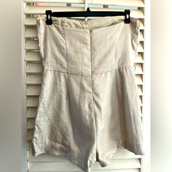 Tart Collection Metallic linen strapless romper Sz Large - Picture 7 of 15